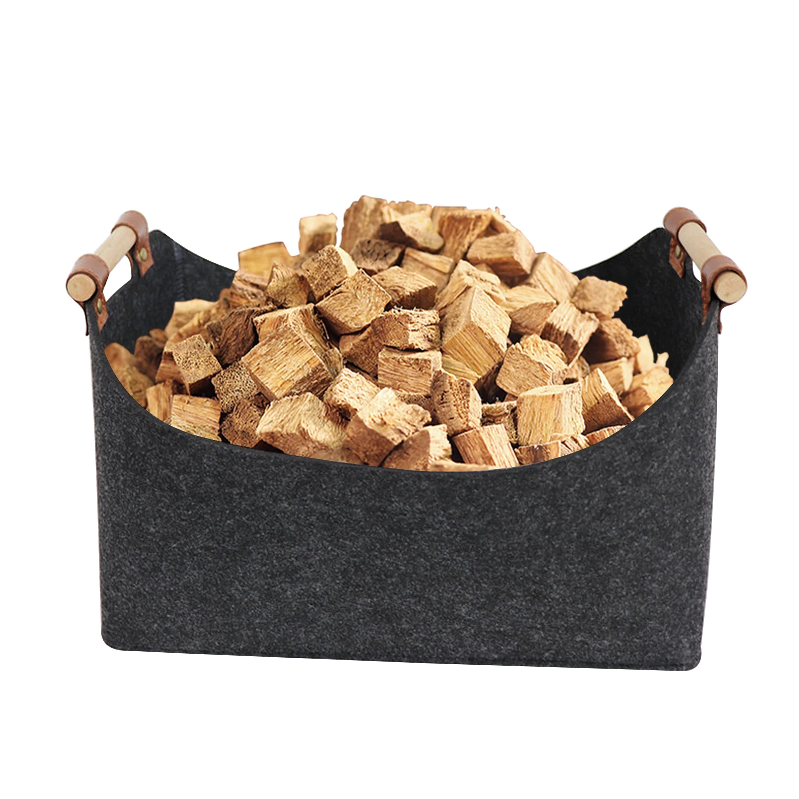 

2024 New Felt Storage Bag Firewood Storage Basket with Handles Large Capacity Shopper Newspapers Thickened Outdoor Storage Pouch