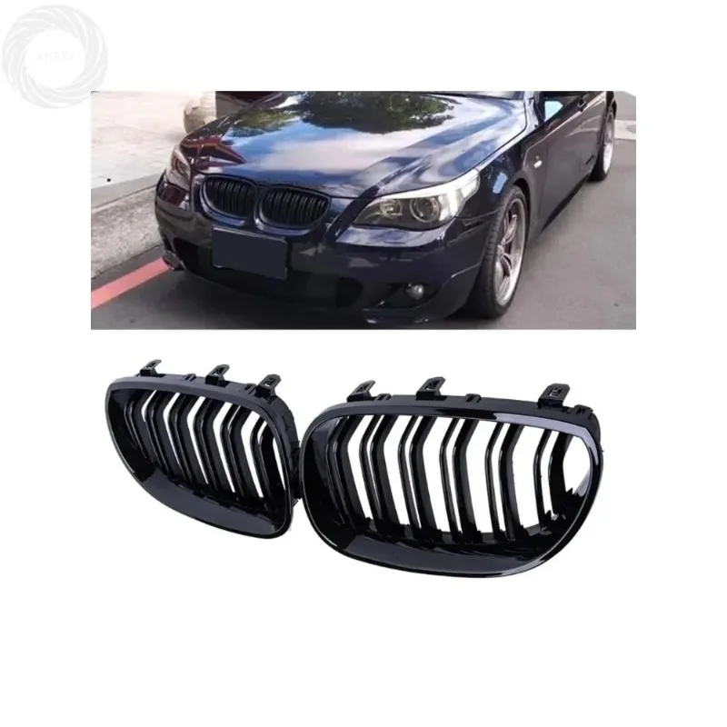 

Lyr Car Front Bumper Kidney Grille Grill Hood Mesh Double Line Racing Grills For BMW 5 Series E60 E61 03-10
