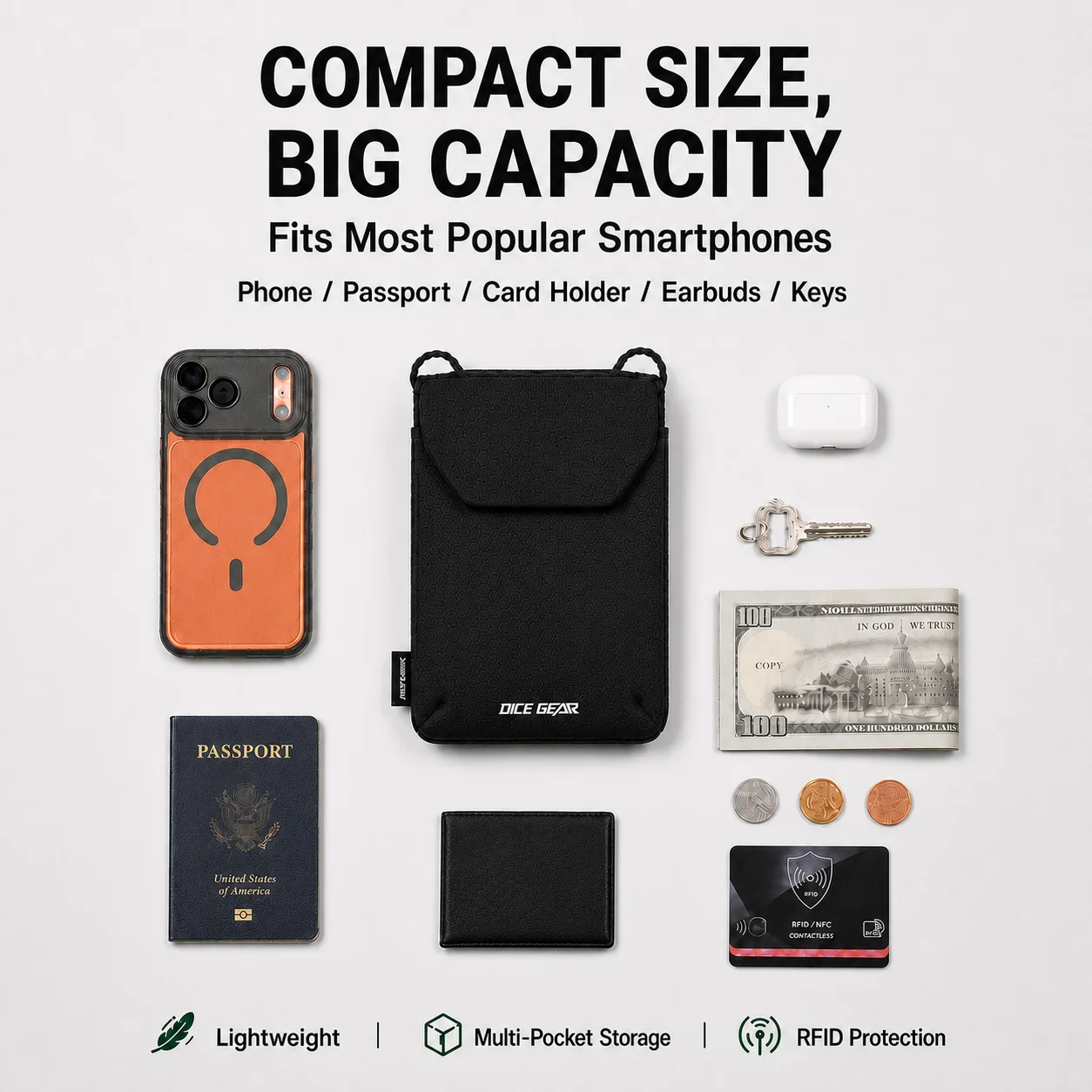OCEGEAR Mini Crossbody Bag Men Women Casual Phone Bag Travel Small Shoulder Bag Male Light Sling Bag Chest Pack Messenger Bags image 5