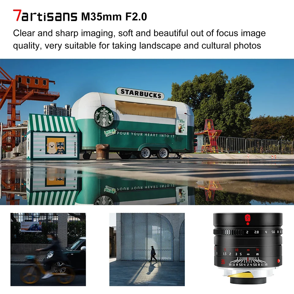 7artisans M 35mm F2.0 Manual Focus Full Frame Portrait Prime Camera Lens for Leica M Mount M2 M3 M4 M5 M6 M7 M8 M9P M10 M262