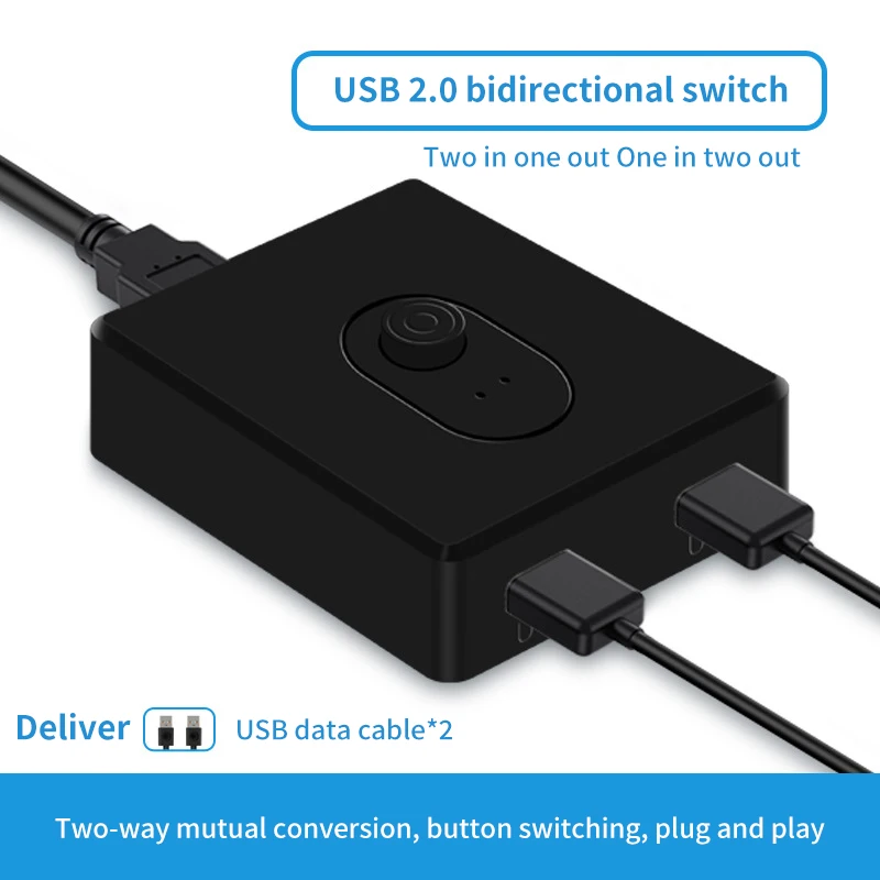 محول محول محور USB كفم ، منفذان ، USB 3.0 ، 2.0 ، وحدة تحكم مشتركة ثنائية الاتجاه ، فاصل للوحة المفاتيح ، الماوس ، الطابعة ، محور USB