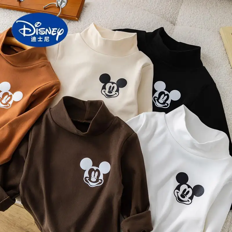 

Disney Mickey Thermal Kids Shirt | Warm Flannel-Lined Top with Mock Neck, Winter Base Layer for Boys & Girls