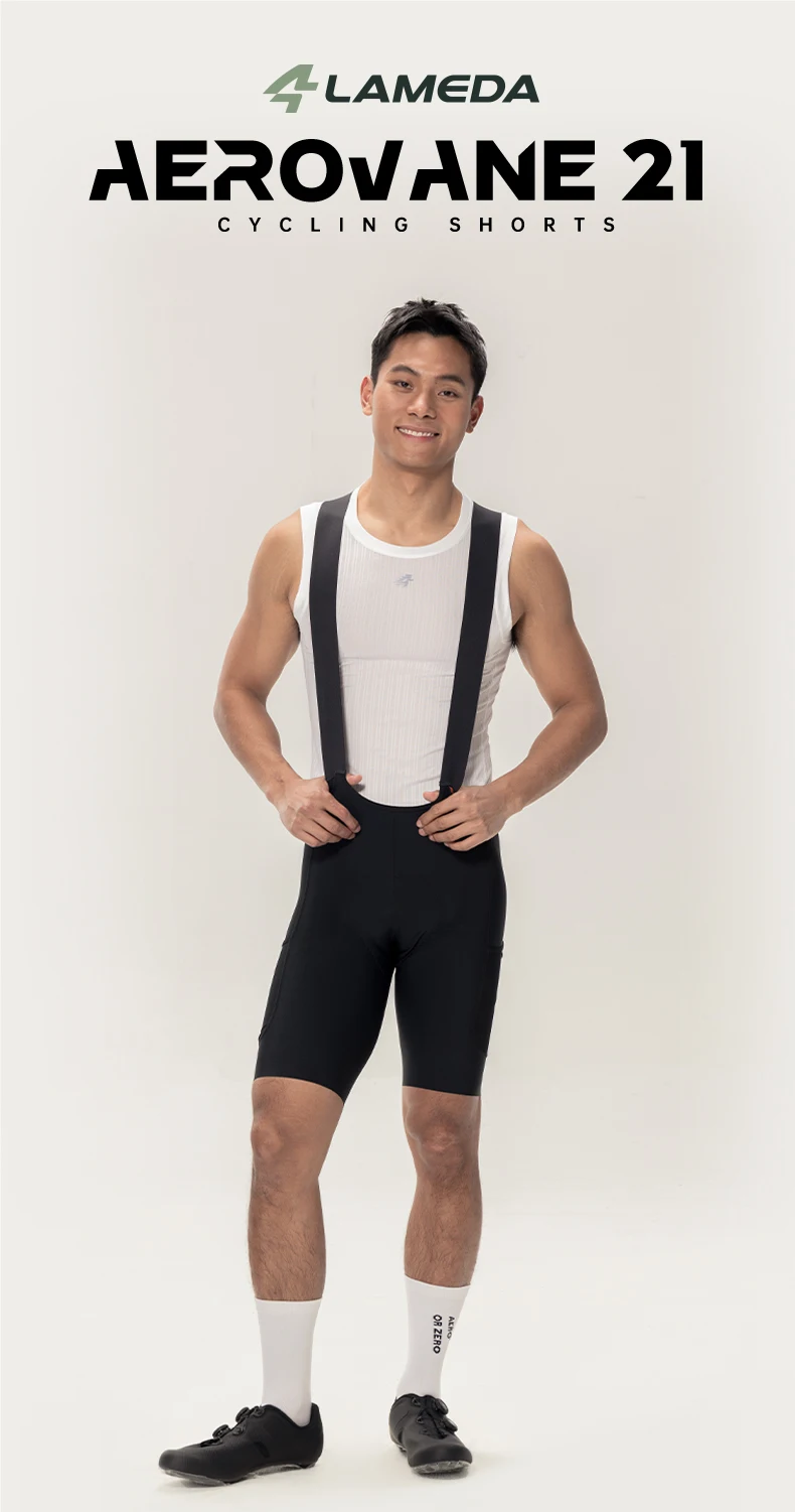 LAMEDA Herren-Radsport-Trägerhose, professionelle Radsport-Träger, 6-Stunden-Pads, hohe Taille, Fahrrad-Shorts, atmungsaktive Rennrad-Bekleidung – Detail 20