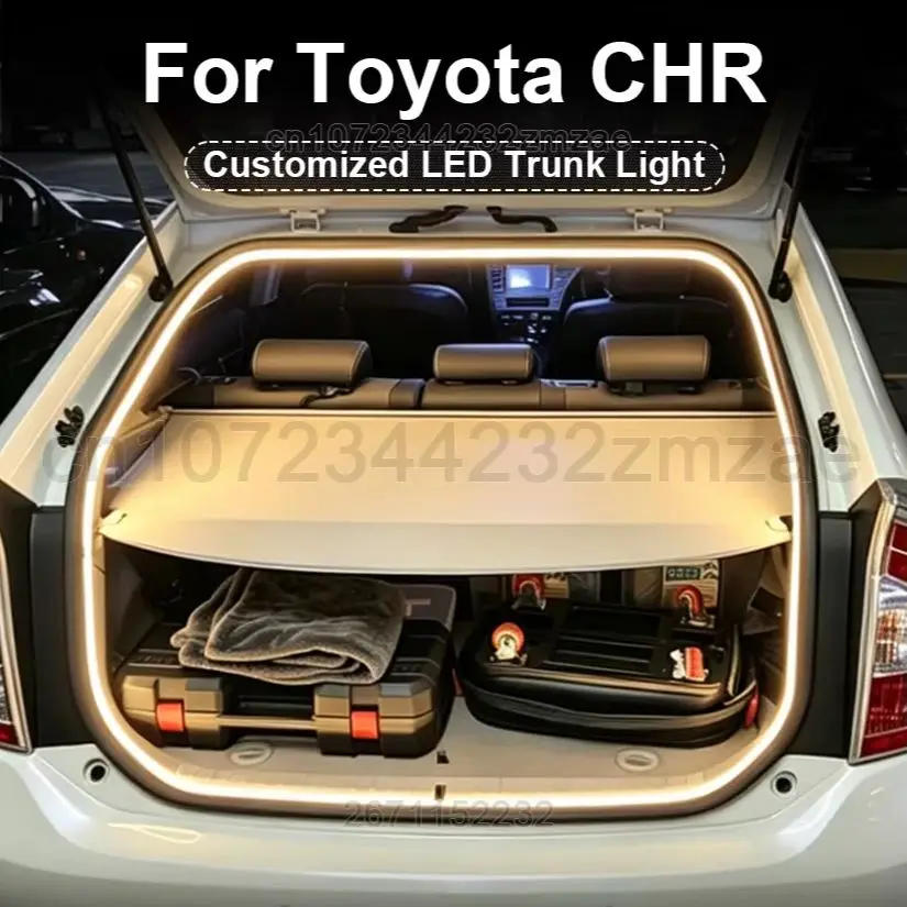 Customized LED Trunk Light For Toyota CHR Car Flexible Atmosphere Light Tail Box Light Interior Decor Auto Accessories