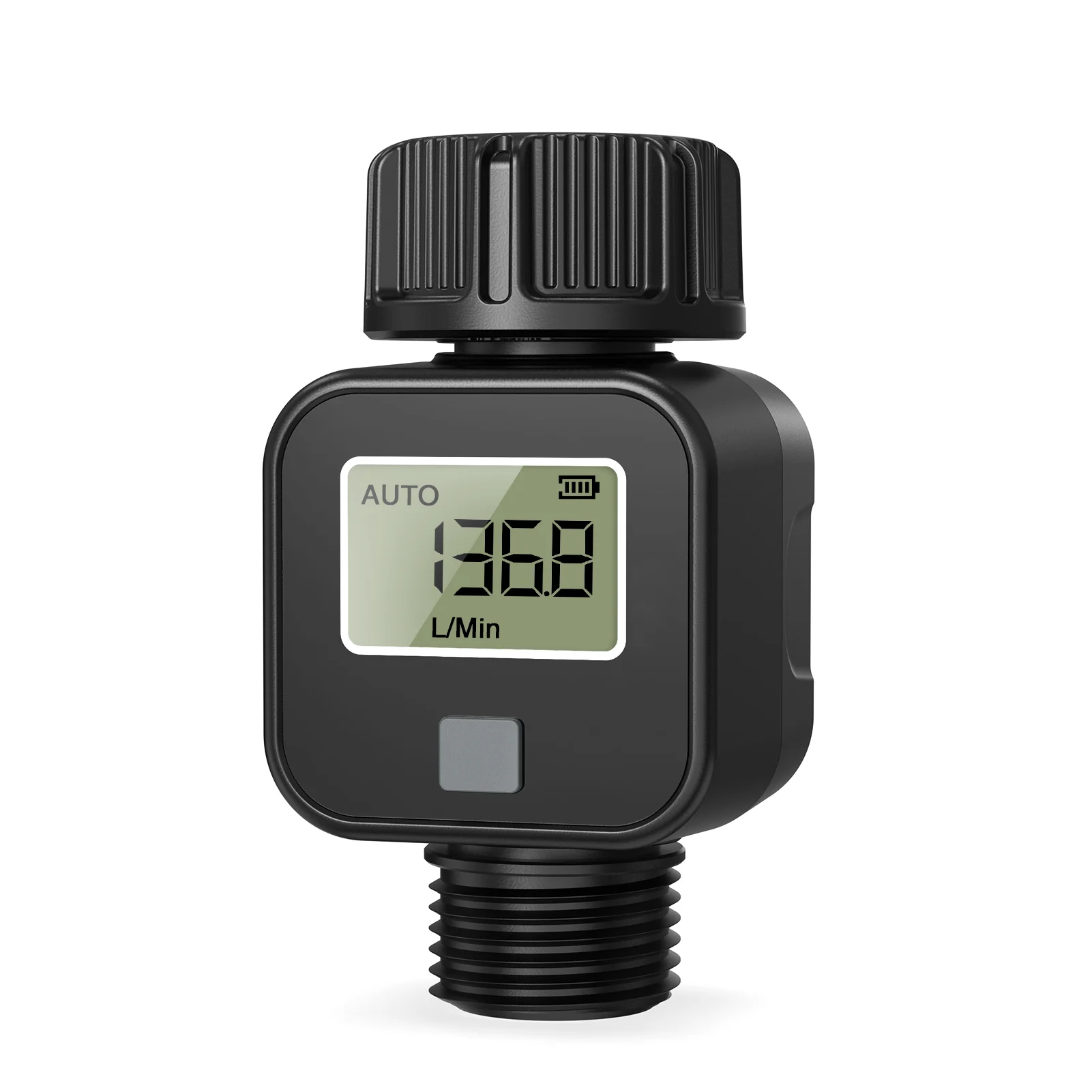 Digital Water Flow Meter High Accuracy IP6X Measure Water Consumption and Flow Rate for Outdoor Garden Watering Irrigation Hose