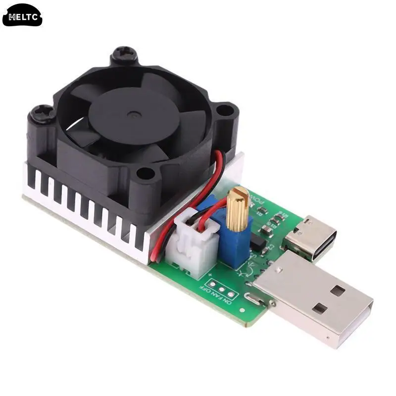 13V/22 w3a 3.7V ~ 13V Tester di scarica di potenza di carico elettronico USB/Type-C 0.15A ~ 3A modulo di prova resistore regolabile con ventola di raffreddamento