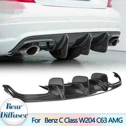 For W204 C63 Car Rear Bumper Diffuser Lip Spoiler For Mercedes Benz W204 C63 AMG 4 Door 09-11 Carbon Fiber Rear Diffuser Lip FRP