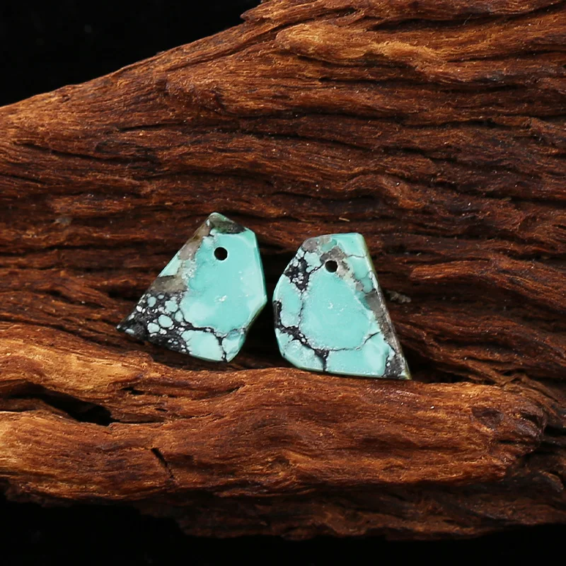 B&F Nugget Turquoise Earring Beads, Handmade Natural stones beads, Polished Stones for jewelry Making Supplies