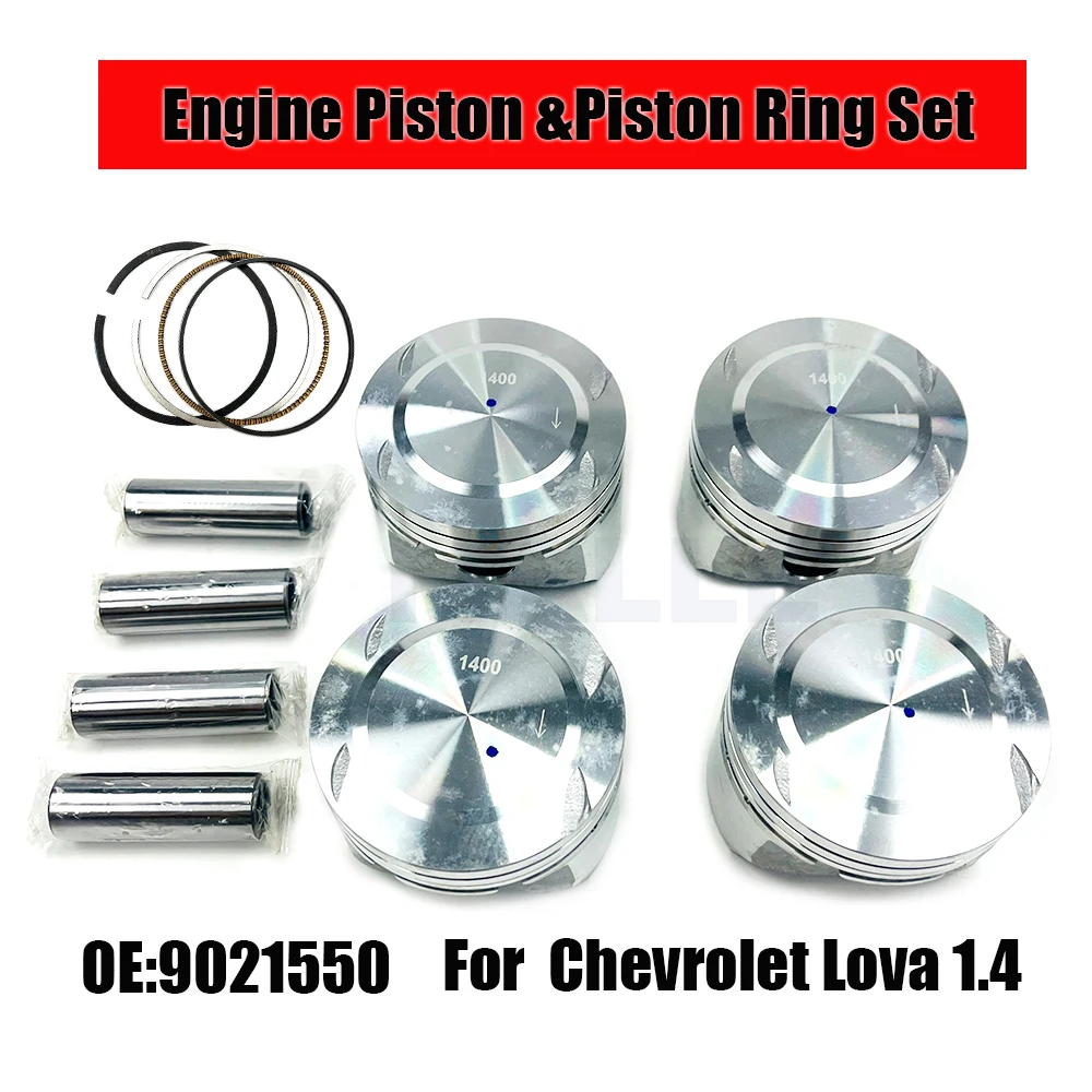 

For Buick Chevrolet Lova 1.4 Engine Piston And Piston Ring Set Auto Accessories 9021550 STD Piston Ring Pin Clip Assembly Kit