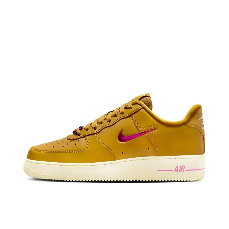 Nike Air Force 1 Men's Women's Board Shoes Are Non Slip, Durable, Comfortable, Lightweight, Cushioned, Low Cut, Yellow