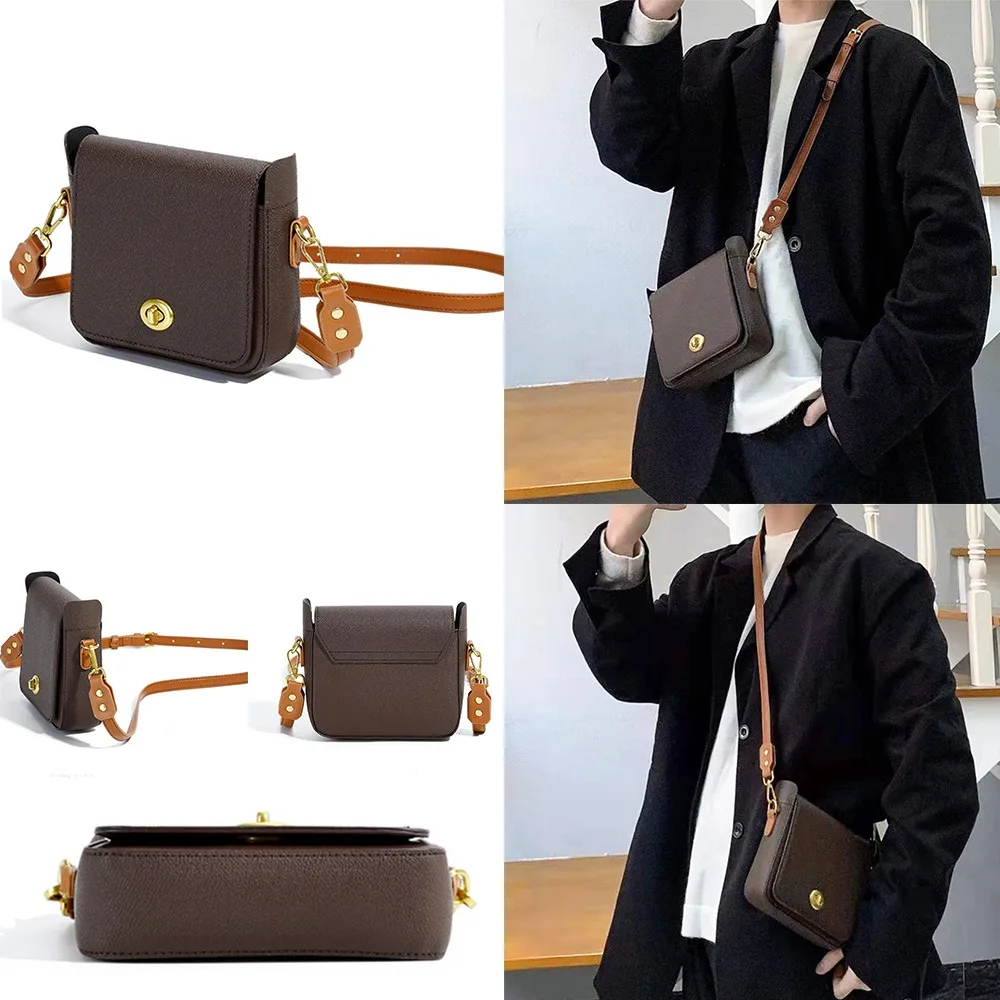 

Vintage Square Men Shoulder Bag PU Leather Men Handbag Large Capacity Messenger Bag Crossbody Bag for Men