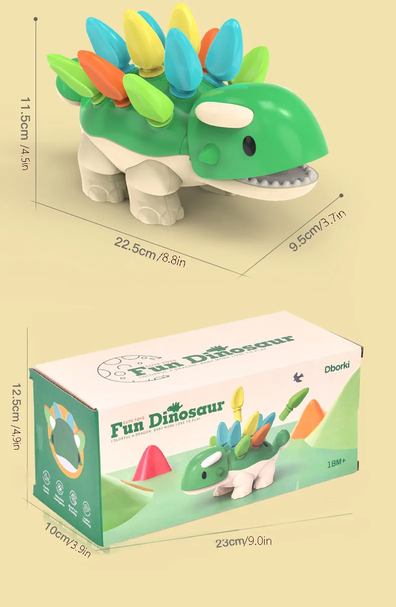 Dinosaur Puzzle Building Blocks Toy For Toddlers Focus Training Early Learning Educational Sensory Interactive Gift