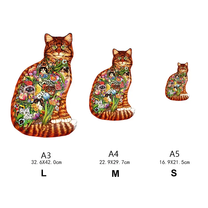 Holz Lernspiele Tier Puzzle Puzzle für Erwachsene versteckte Katzen Puzzle DIY Weihnachts geschenk interaktive Spiele Lernspiel zeug