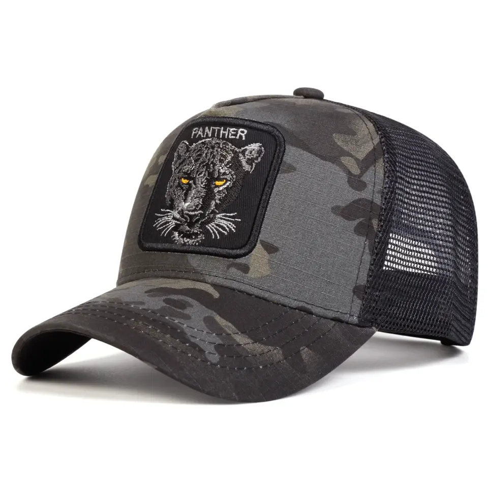 Unisex PANTHER Embroidery Baseball Net Caps Spring and Summer Outdoor Adjustable Casual Hats Sunscreen Hat Sports Cap - 5