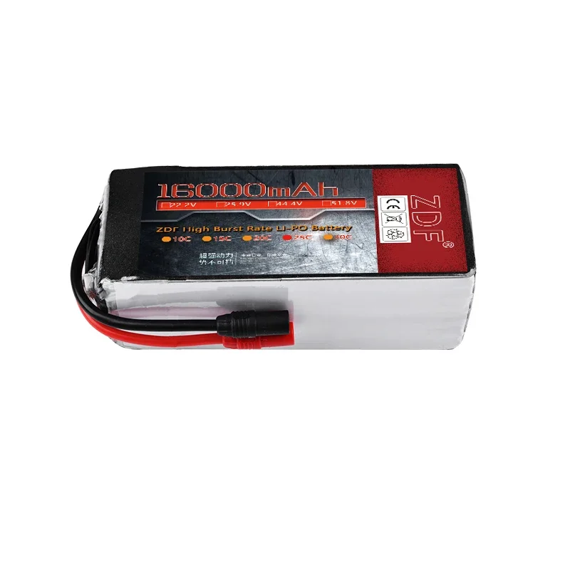 ZDF 16000 MAH 22000 MAHBatterie 22,2 V 25,9 V 44,4 V 51,8 V 6S 7S 12S 14S 25C Batterie Landwirtschaftliche Pflanzenschutz UAV-Rahmenbatterie