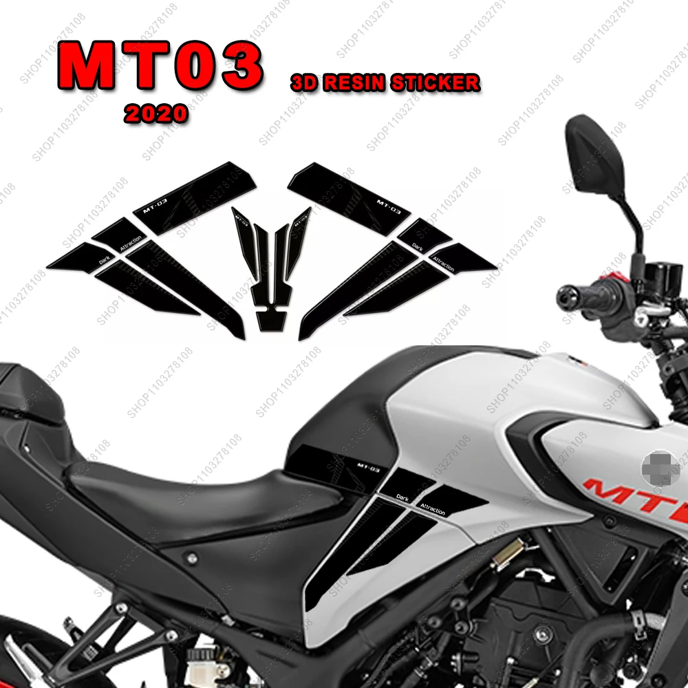 

For Yamaha MT-03 mt-03 2020 Limited Edition 3D Resin Sticker kit Motorcycle tank pad Protective Sticker New Decorative Decal