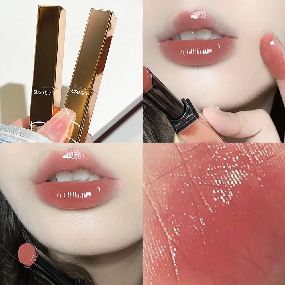 SUSU SKY Small Red Tube Matte Lipstick Matte Matte Genuine Thin Tube Nonstick Cup Lip Glaze Slightly Tipsy Rose Wholesale Makeup