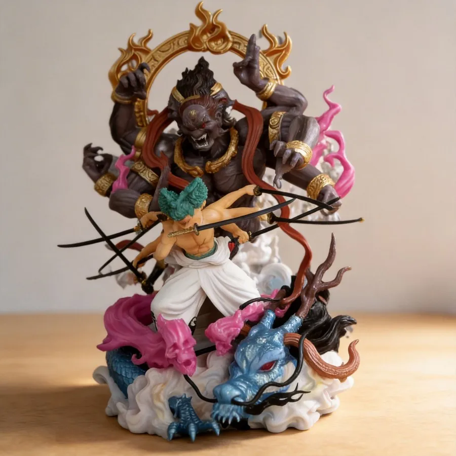 

One Piece Roronoa Zoro Nine Sword Style Anime GK Statue 21cm PVC Model Decoration