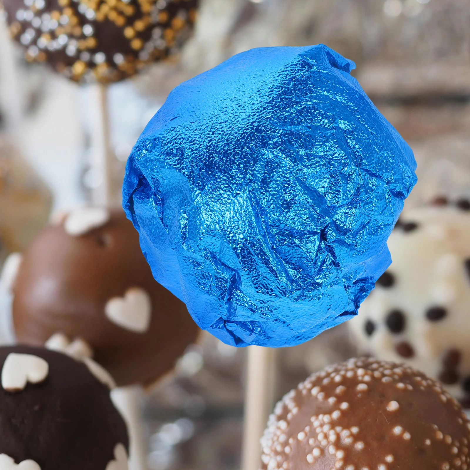 

100Pcs Candy Wrappers for Homemade Candy Chocolate Foil Packaging Paper Glossy Aluminum Wrap Sealing DIY Truffles Favors