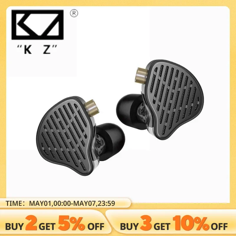 KZ X HBB PR2 Flat Driver In Ear Earphones 13.2mm Plane Big Horns HiFi Bass Monitor Earbuds Sport Wired Headset