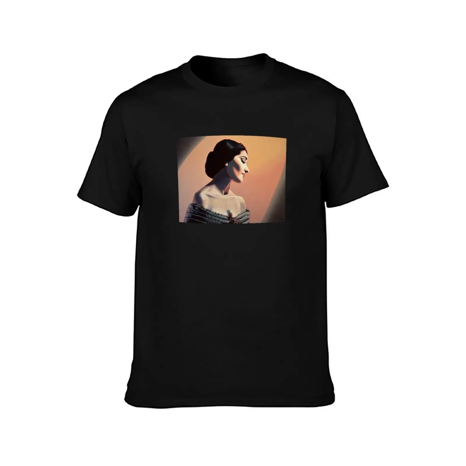 Maria Callas painting T-Shirt Regular Fit Plain Tee Shirt T-Shirt
