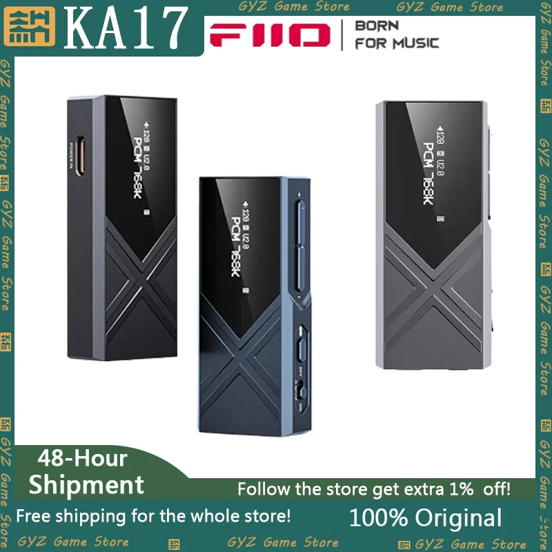 FiiO KA17 USB HiFi DAC Portable Audio Decoder, Dual ES9069Q PCM768 DSD512 3.5/4.4mm Output For Android iOS Mac Win10 Custom