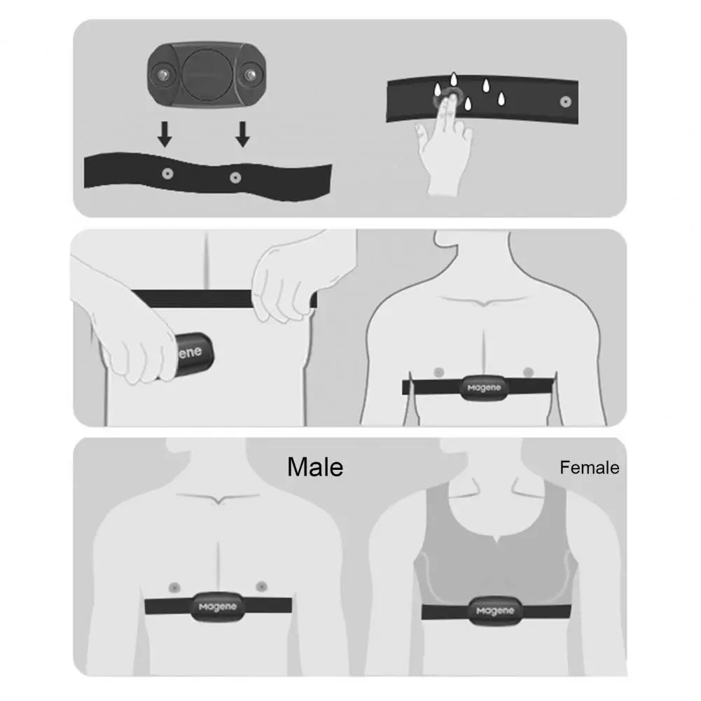 Magene H303 Heart Rate Sensor  ANT Upgrade H64 HR Monitor With Chest Strap Dual Mode Computer Bike Sports Band Belt New