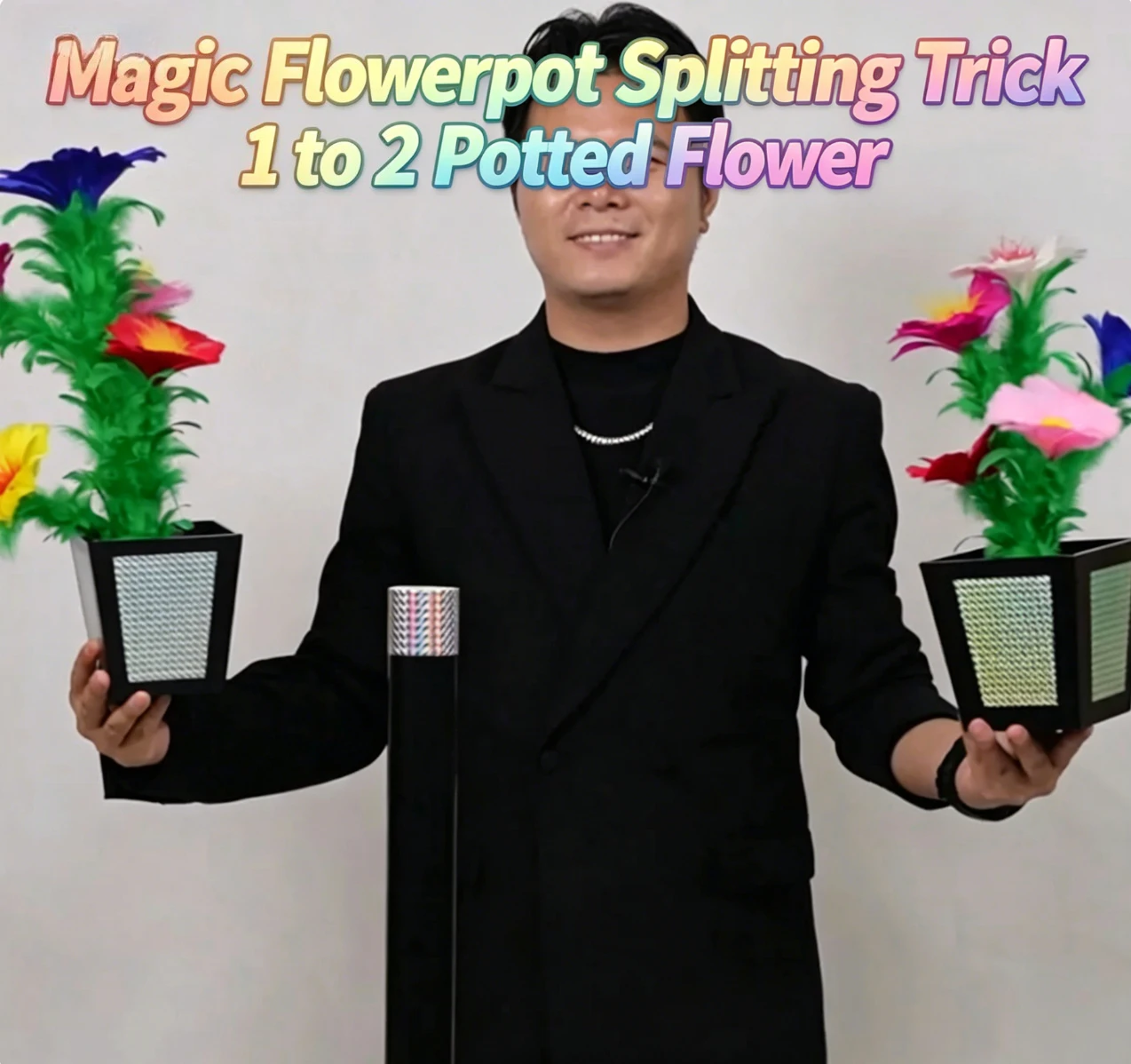 magic-flowerpot-splitting-trick-1-to-2-potted-flower-transformation-instant-visual-effect-stage-close-up-magic-prop-no-skill