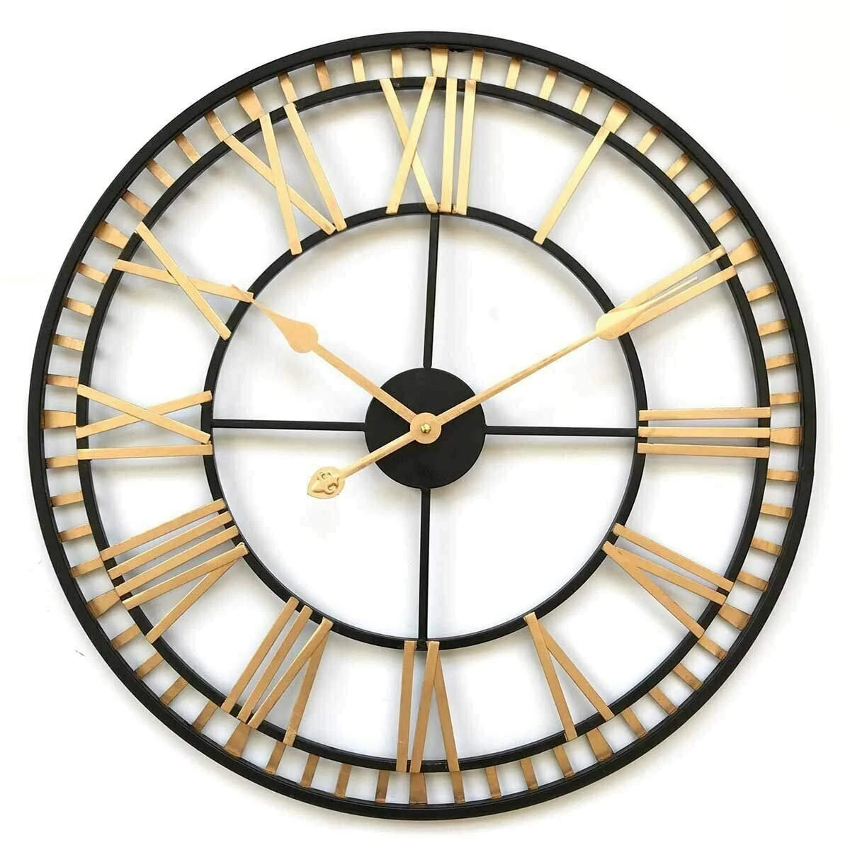 Metal Wall Clock For Living Study Hall Dining And Bedroom Roman Modern Time Piece For Home Office Large Hanging Decorative Watch