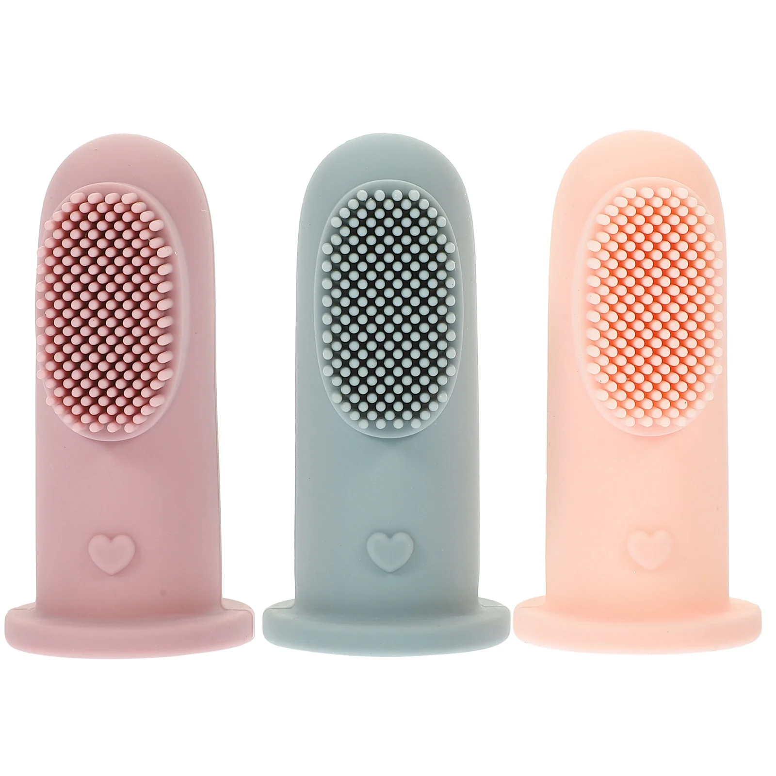 3 Pcs Toothbrush Children Silicone for Infant Oral Care Baby Kids Teeth Clean Finger Dot