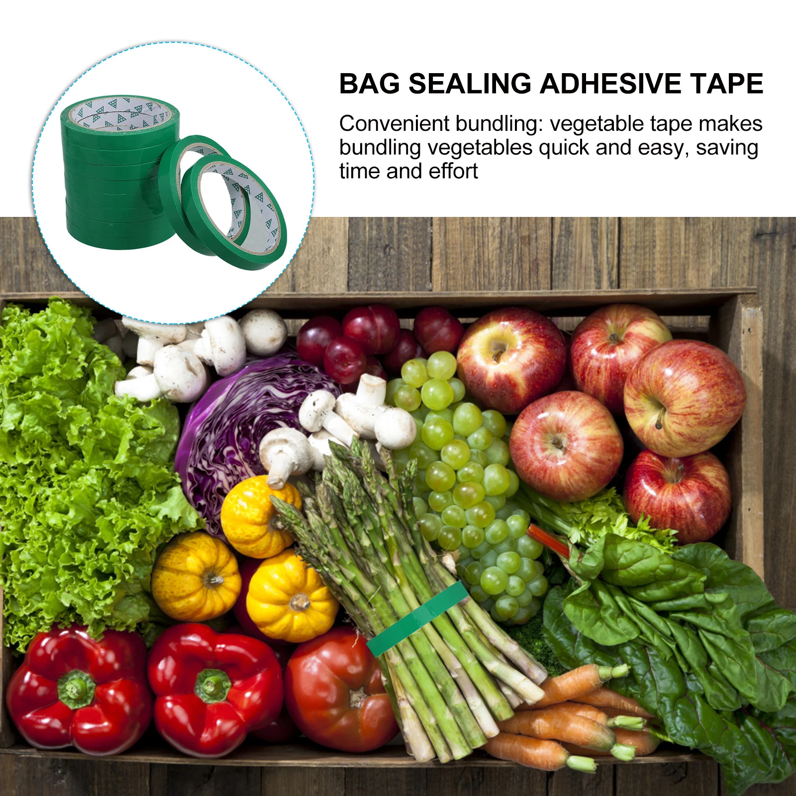 10pcs Vegetable Tape Colorful Produce Packaging Sealing Strip Strong Stretchable Pp Material For Supermarkets Farmers Markets
