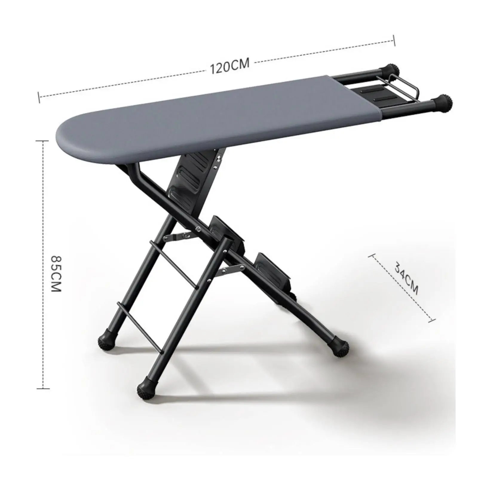 Folding Ironing Board Ladder Combo with Rounded Rectangular Pressing Surface for Laundry Chores and Home Maintenance