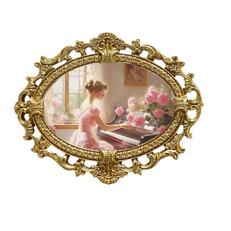 European Antique Photo Frame  Gold Relief Resin Home Dorm Wall Embellishment Regal Picture Holder Elegant Classical Design