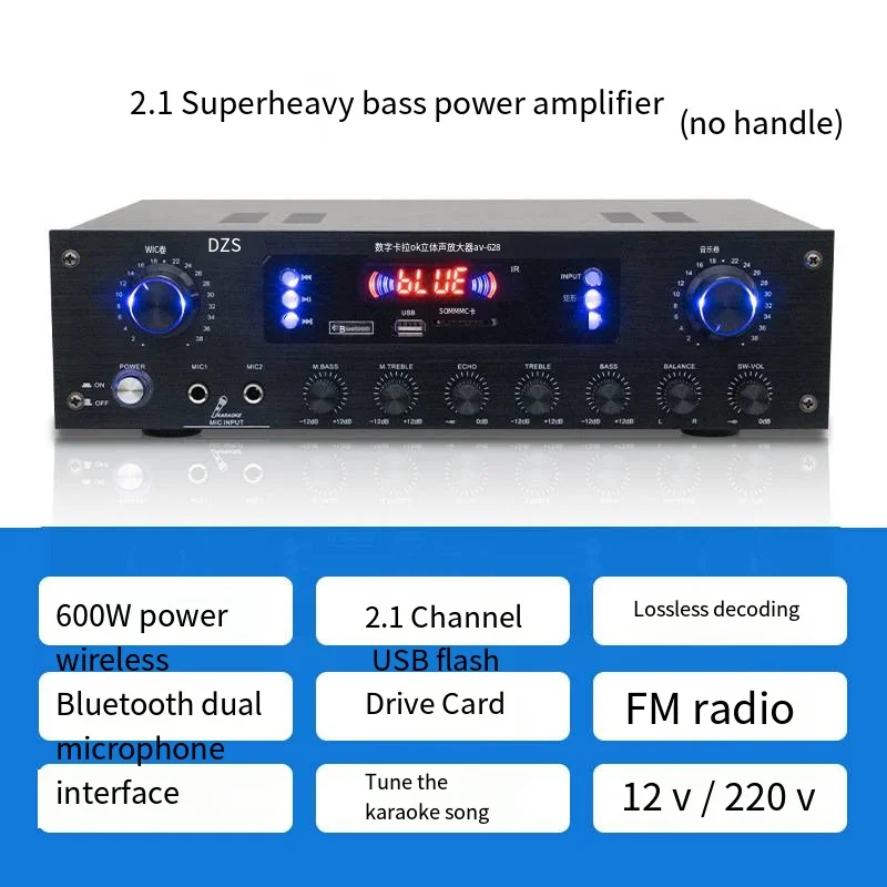 Wzmacniacz mocy gospodarstwa domowego wysokiej mocy profesjonalny bas wzmacniacz Bluetooth KTV etap moc dźwięku wzmacniacz jakości dźwięku HiFi