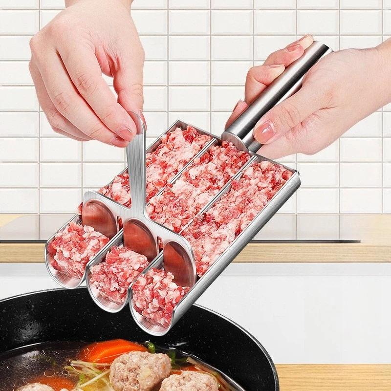 Herramienta para hacer albóndigas antiadherente Manual, cuchara de cocina de fácil liberación para hacer bolas de pescado perfectas, bolas de carne de cerdo para cocinar en casa