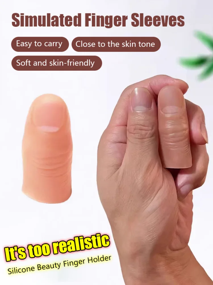 【Ready Stock】High-quality simulation thumb sleeves, large and small finger magi c toys thumb sleeves simulation silicone sleeves