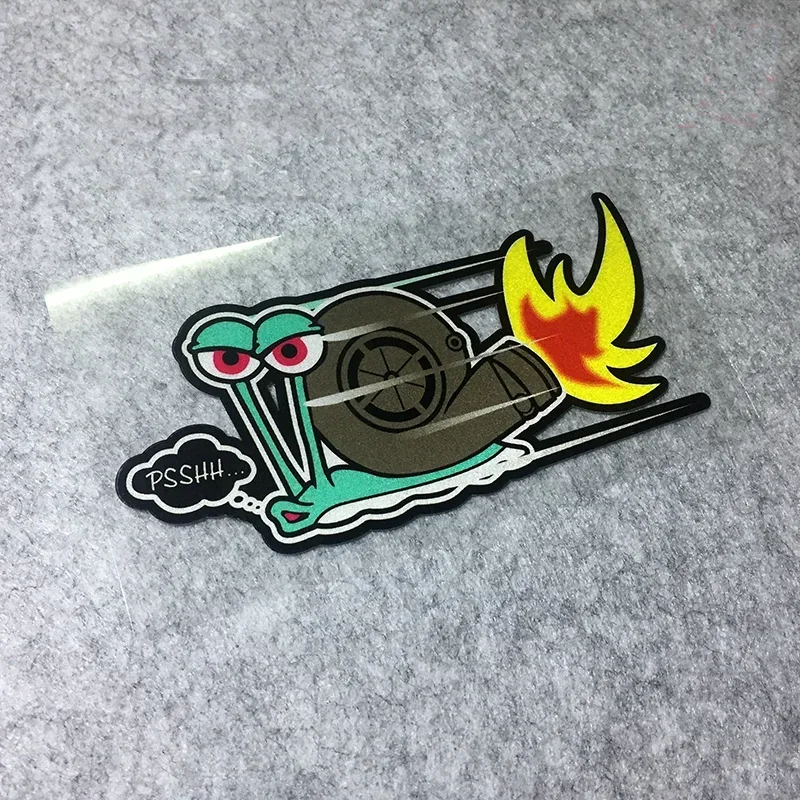 Classic Funny PSSHH Snail Turbo Reflective Stickers, Vinyl  Decals for Car & Motorcycle Decor