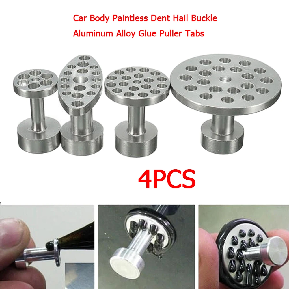 Carro Corpo Paintless Dent Repair Tools Set, granizo Buckle, liga de alumínio Cola, Extrator Tabs, Reparação Automóvel, 4pcs