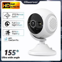 3MP Fisheye Panoramic Lens WiFi Camera Indoor Security Baby Monitor Auto Human Tracking Surveillance IR Night Vision CareCam APP