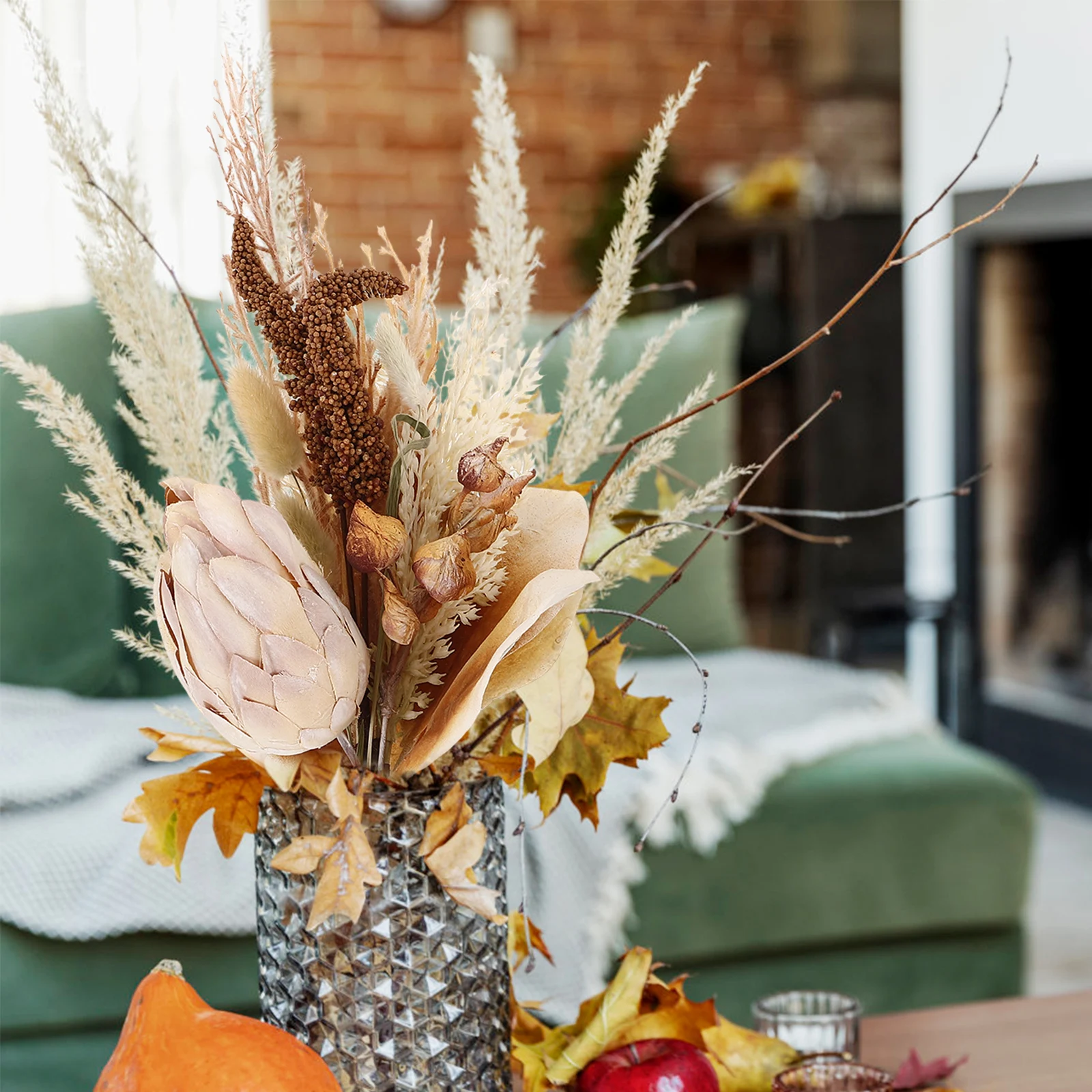 

Artificial Flower Bouquet For Decoration Realistic Wedding Bridal Arrangement Home Office Decor Indoor Table Centerpiece