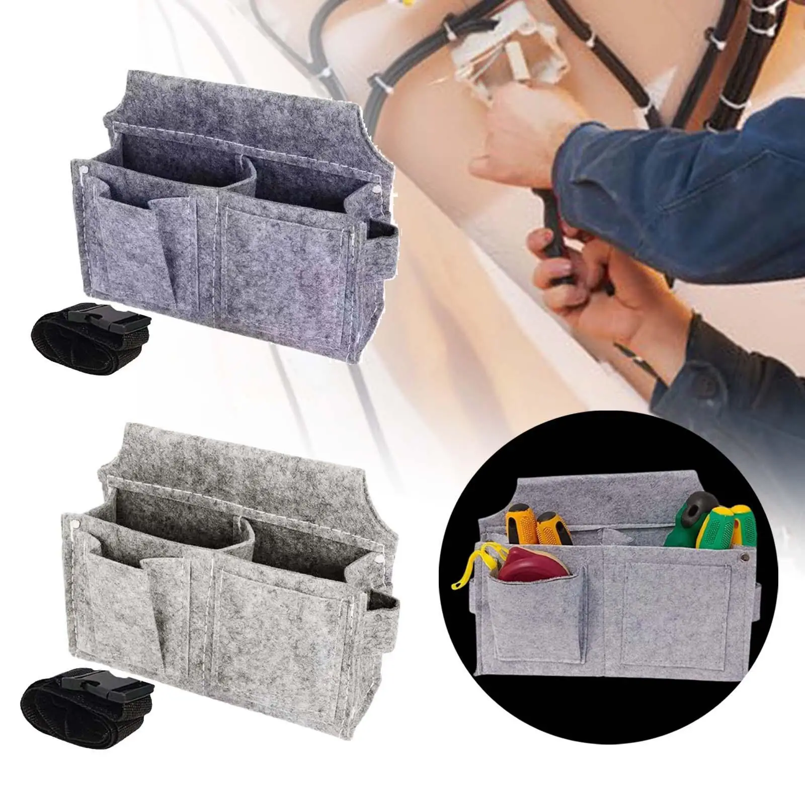 Tool Pouch Organizer Large Capacity Convenient Electrician Waist Tool Bag for Worker Home Woodworking Gardener Electrician