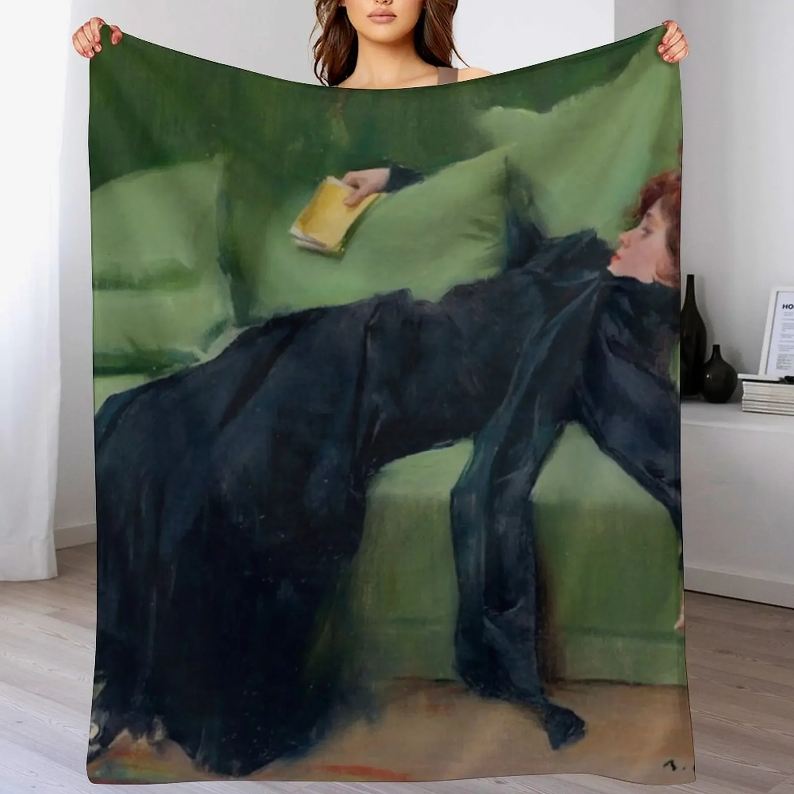 A DECADENT GIRL - RAMON CASAS Throw Blanket Thins Baby Blankets