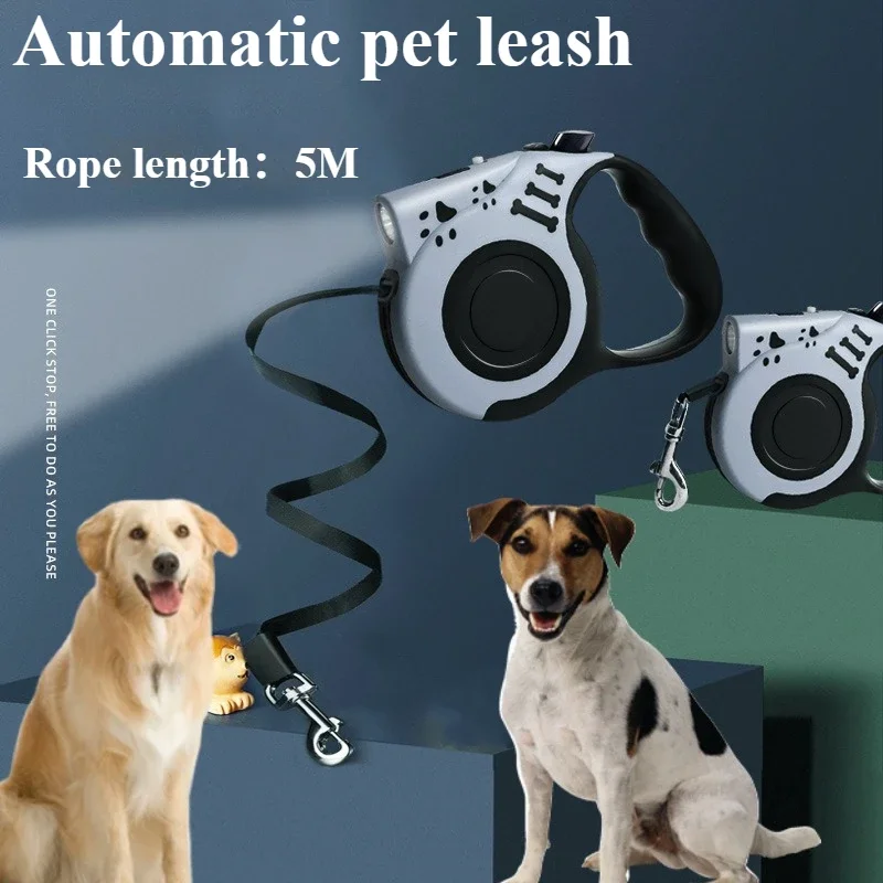 

Dog Leash Retractable With LED Flashlight Durable Puppy Cat Traction Belt Outdoor Lead Extending For Small Dogs Pug Pet Supplies