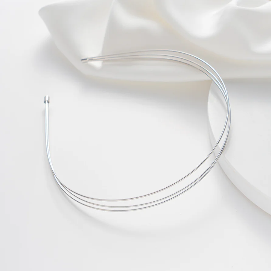 Neue Dünne Stirnbänder für Frauen Multilayer Legierung Haar Hoop Doppel Wurzel Metall Haar Bands Haar Zubehör Glatte Kopf Hoop Großhandel – Detail 6