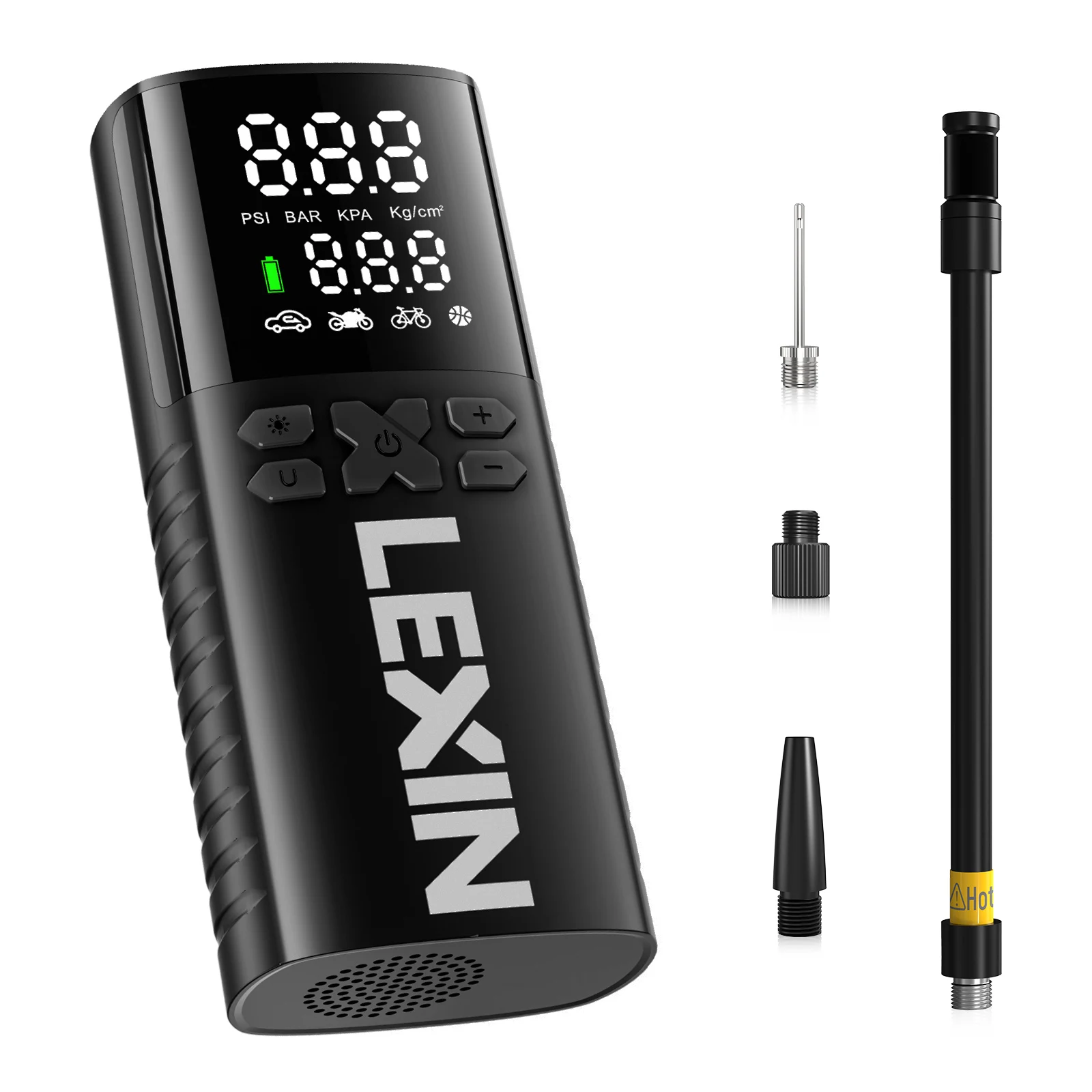 Lexin P4 Smart Air Pump 4000mAh for Motorcycles Tire Inflator Bicycle Boat with LED Digital&Preset Pressure Inflation