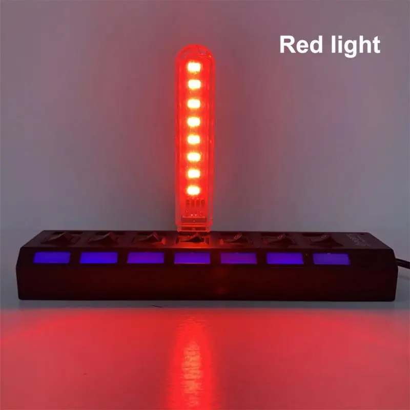 DC5V 8/24LEDs USB Night Light With 8/24 Lamp Beads Red Yellow White Blue Green Purple Eye Protection Small Desk Lamp For Bedroom