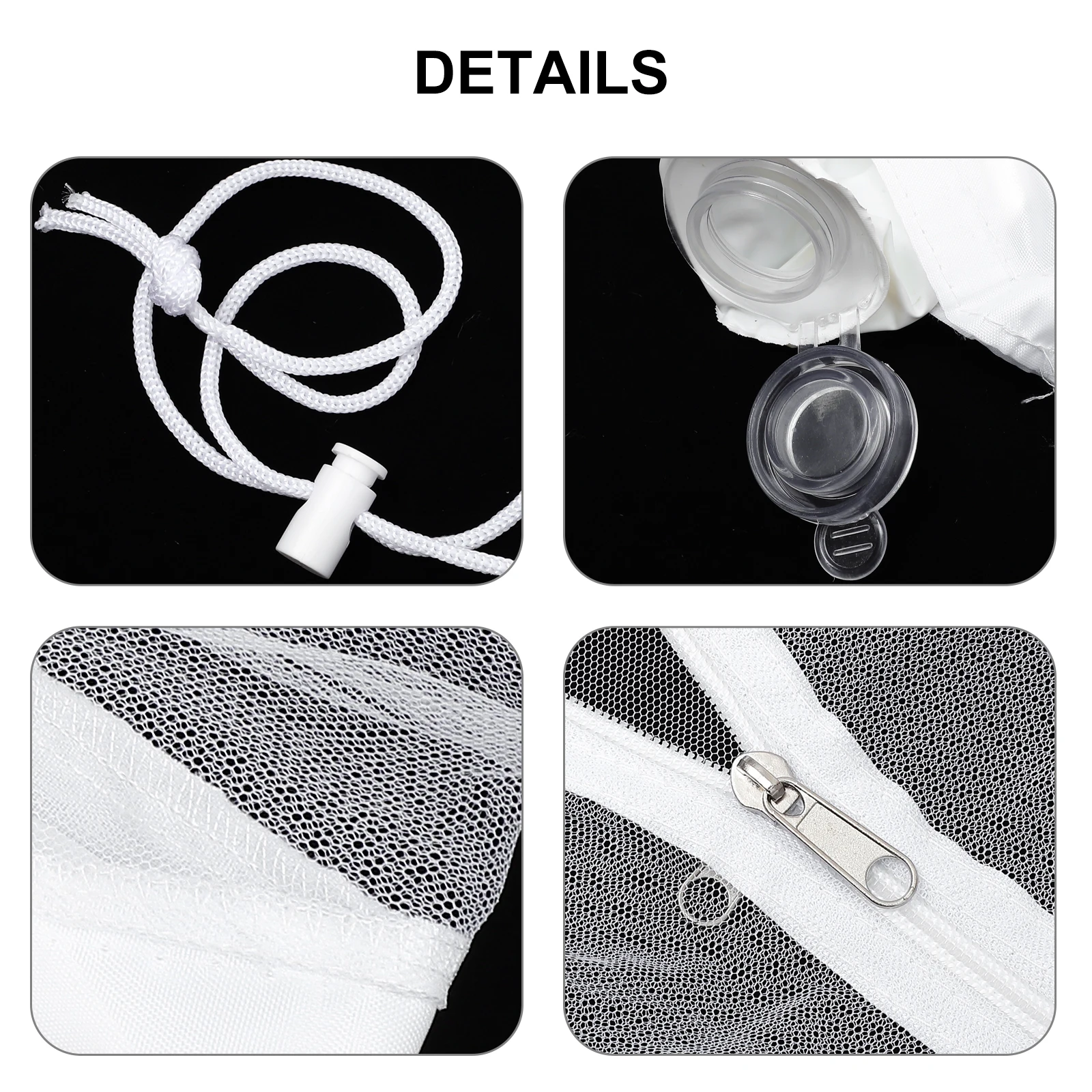

Adjustable Parasol Mosquito Net Umbrella Screen Zippered Entrance Foldable Outdoor Garden Terrace Sunshade Mesh Cover for Patio