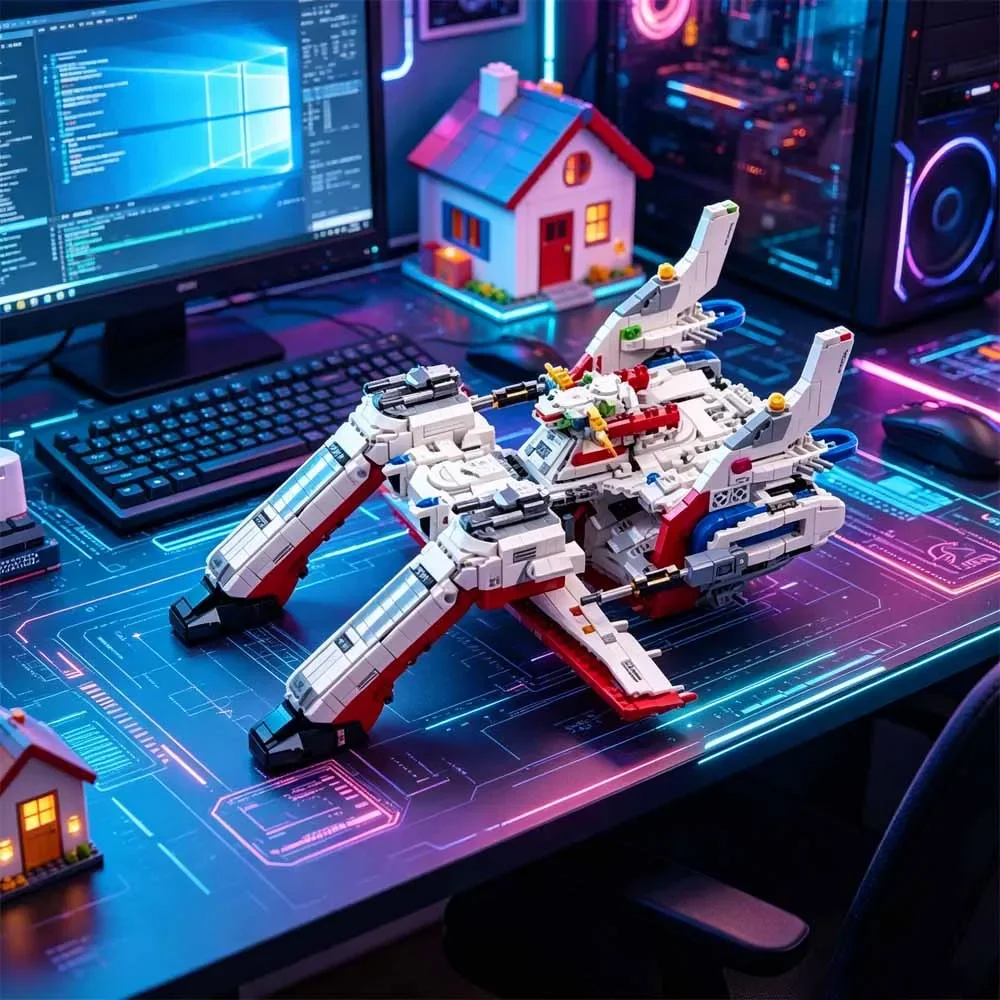 2899 Pcs Anime Military Star Archangel Spacecraft Building Blocks Set Technical Space Wars MOC Toys for Adults Christmas Gift - view 4