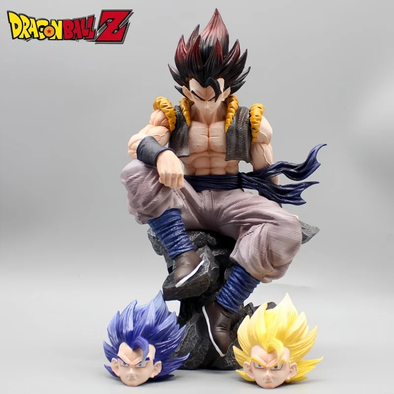 Anime Dragon Ball New Gk Three Headed Carving Sitting Posture Wink Wujita Handmade Model Pendant Anime Peripheral Toy Gifts