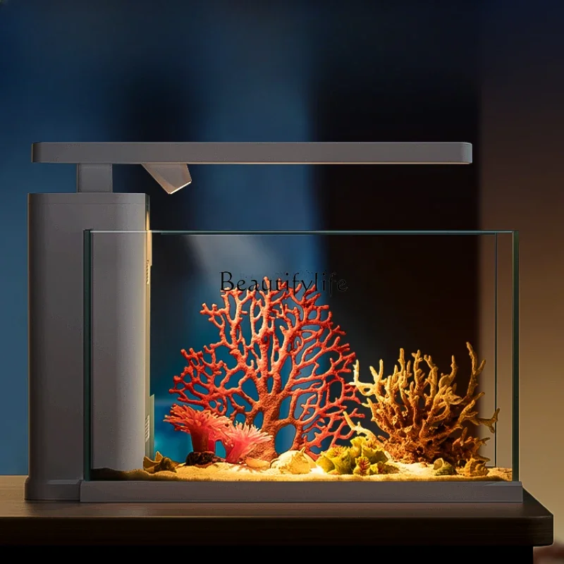 

LD33Ecological Fish Tank Change Water Living Room Home Super White Desktop Tank